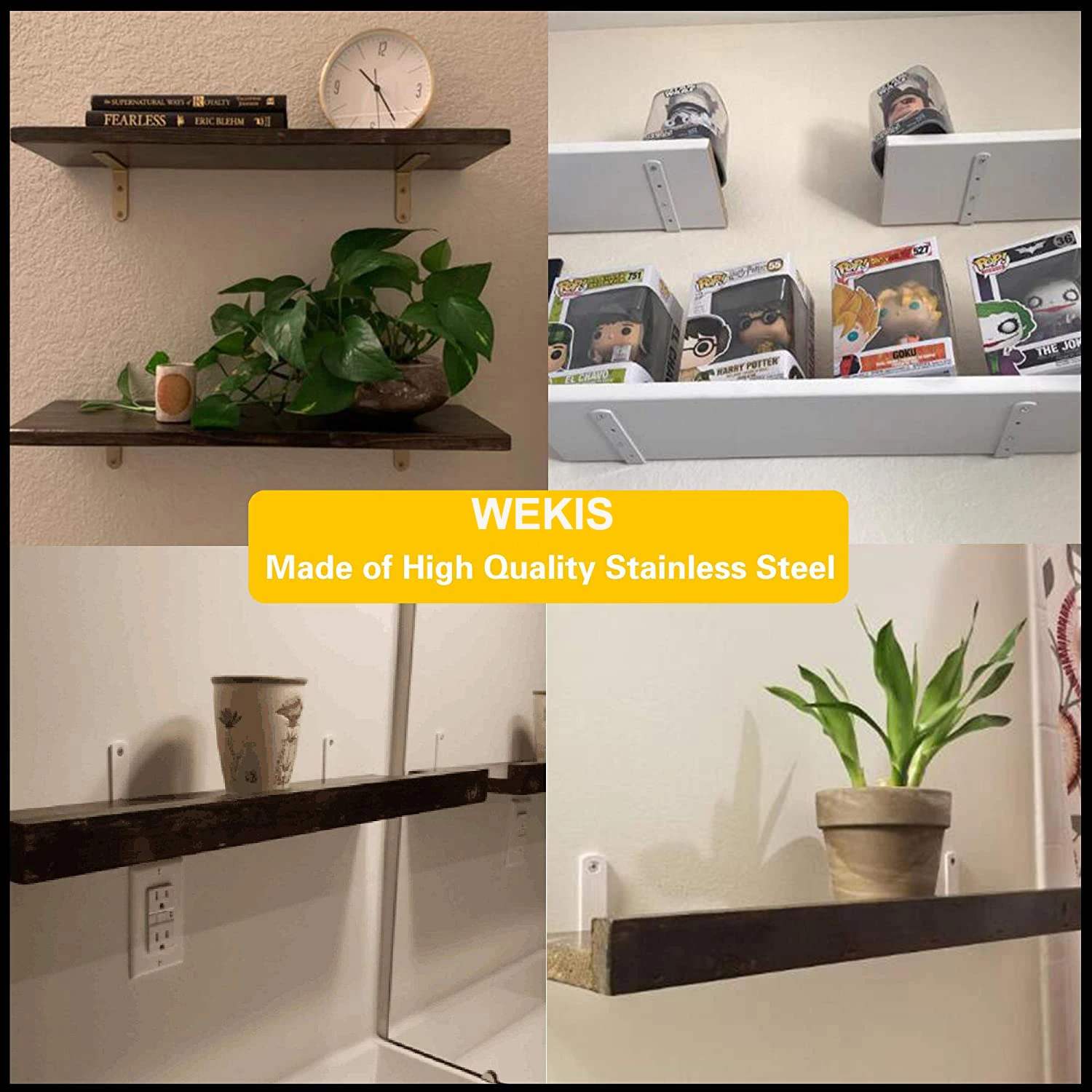 Iron L Shaped Angle Art Heavy Duty Practical Bracket Corner Brace Support Shelf For Home Living Room Coffee Shop Kitchen