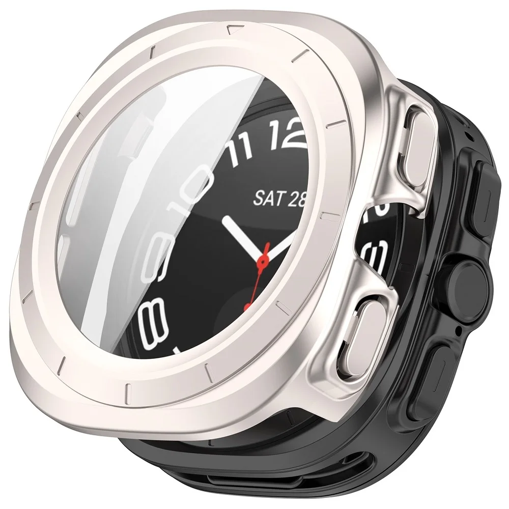 Для Samsung Galaxy Watch Ultra 47 мм Защитная крышка экрана + Закаленное стекло пленка Жесткий Чехол для ПК