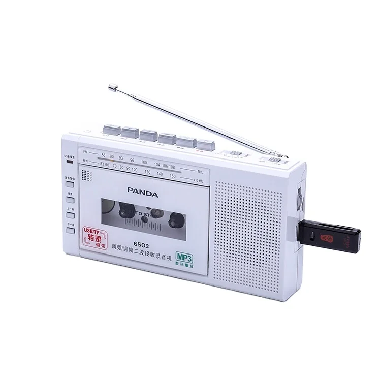 Factory Wholesale Portable Audio radio Cassette Recorders & Players AM/FM Radio With USB TF and earphone