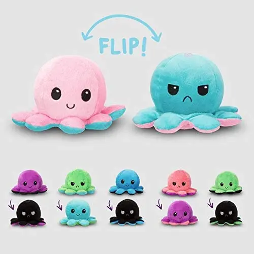 In Stock Hot Sale Custom Cute Octopus Stuffed Reversible Plush Dolls 20cm Flip Toy