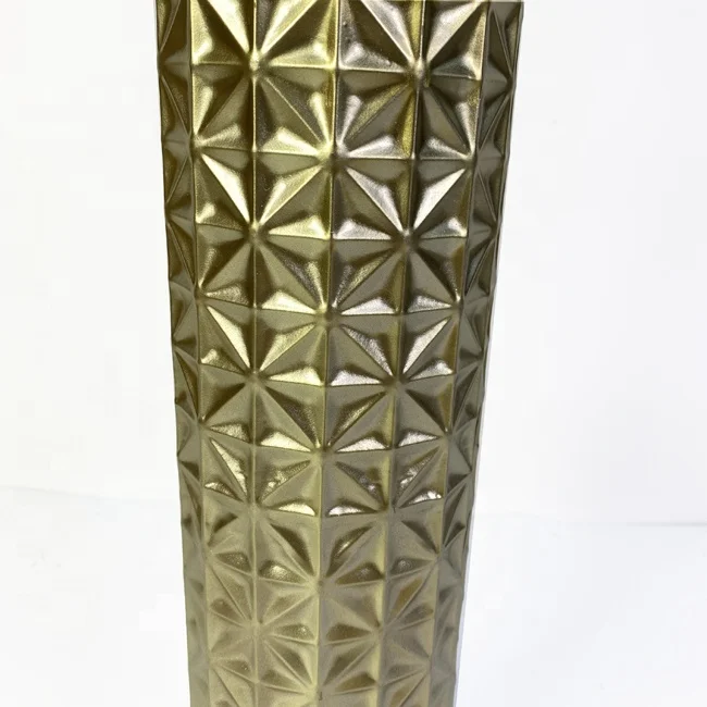 Lander Non-fragile large tall modern home decoration ornaments art floor metal gold vase for hotel