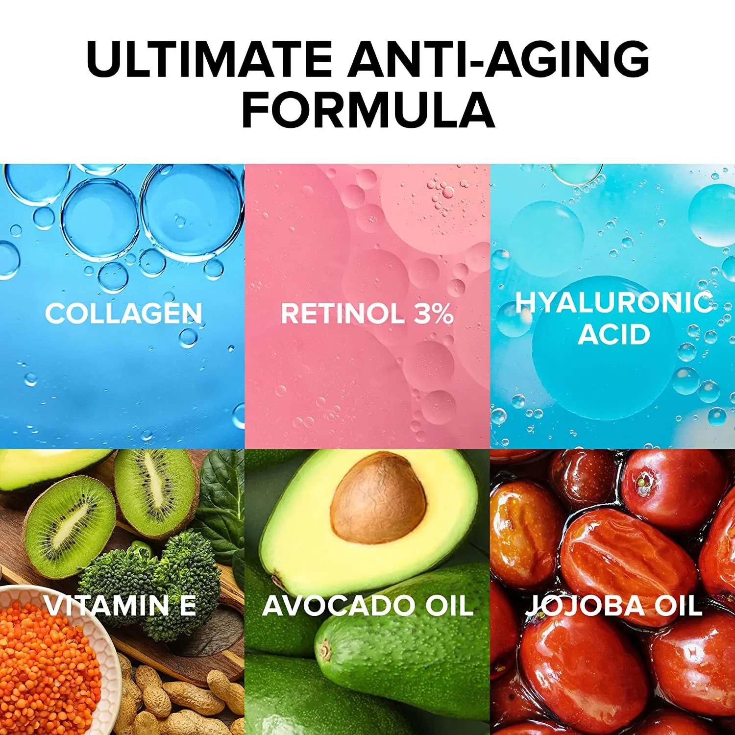 2 in 1 Natural Organic Face collagen Cream Moisturizing Retinol Anti Wrinkle Cream