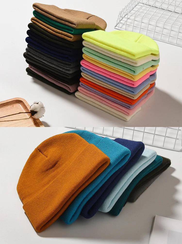 Wholesale Custom Logo Winter Hip-Hop Unisex Lettering Cap Men Women Wool Hat Embroidered Knitted Fisherman Beanie Hats