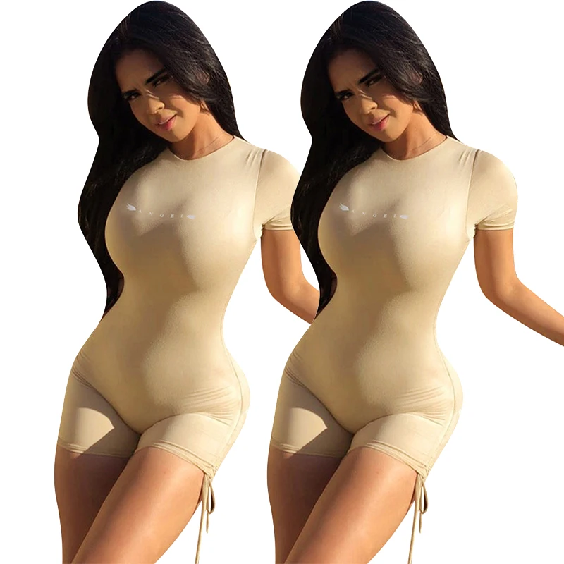 
2021 Dropshipping Sleeveless One Peice Jumpsuit Sexy Ruched Womens Polyester Bodysuit Womens Jumpsuits Rompers 