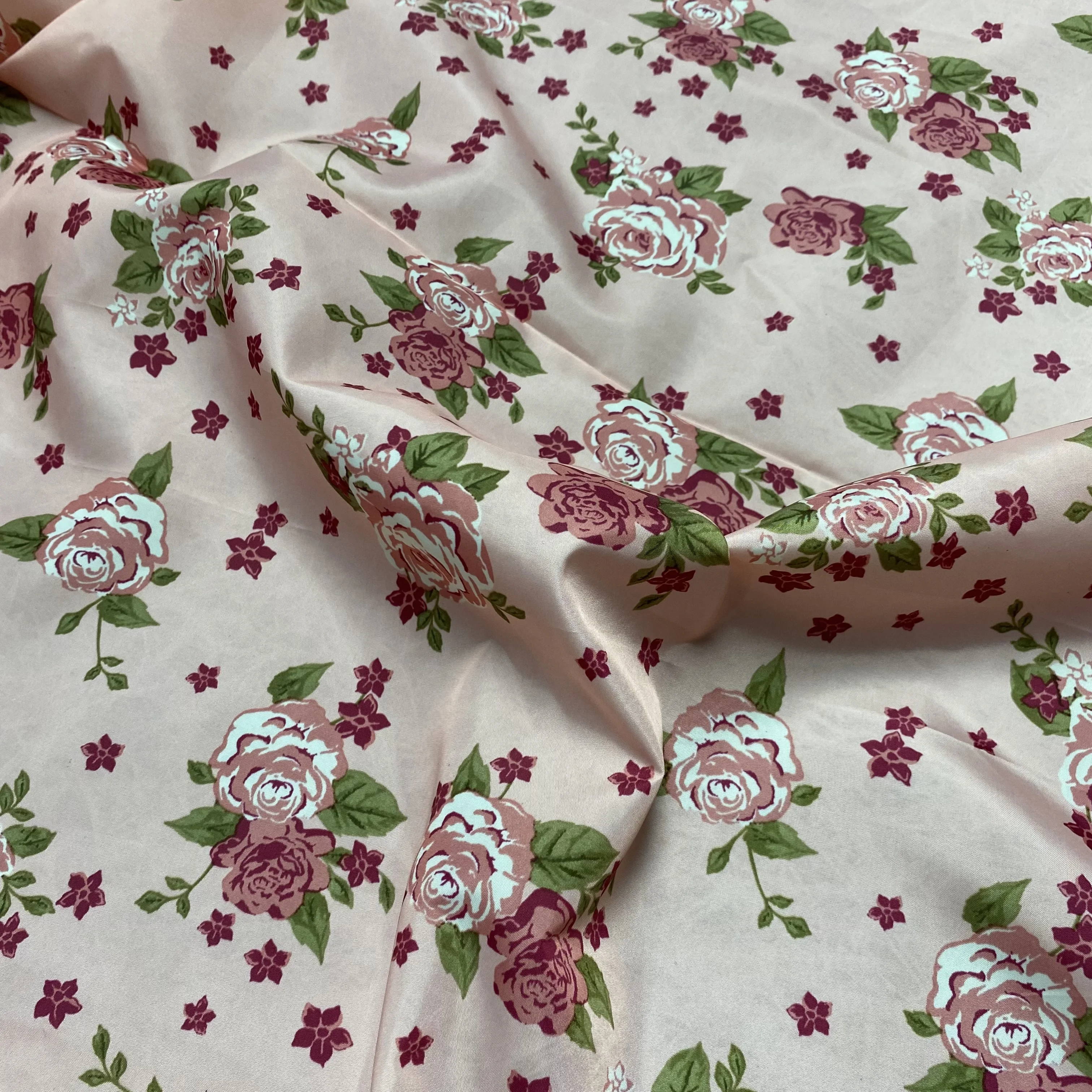 Customized Taffeta Paper Print 300T 50D*50D Fabric Floral