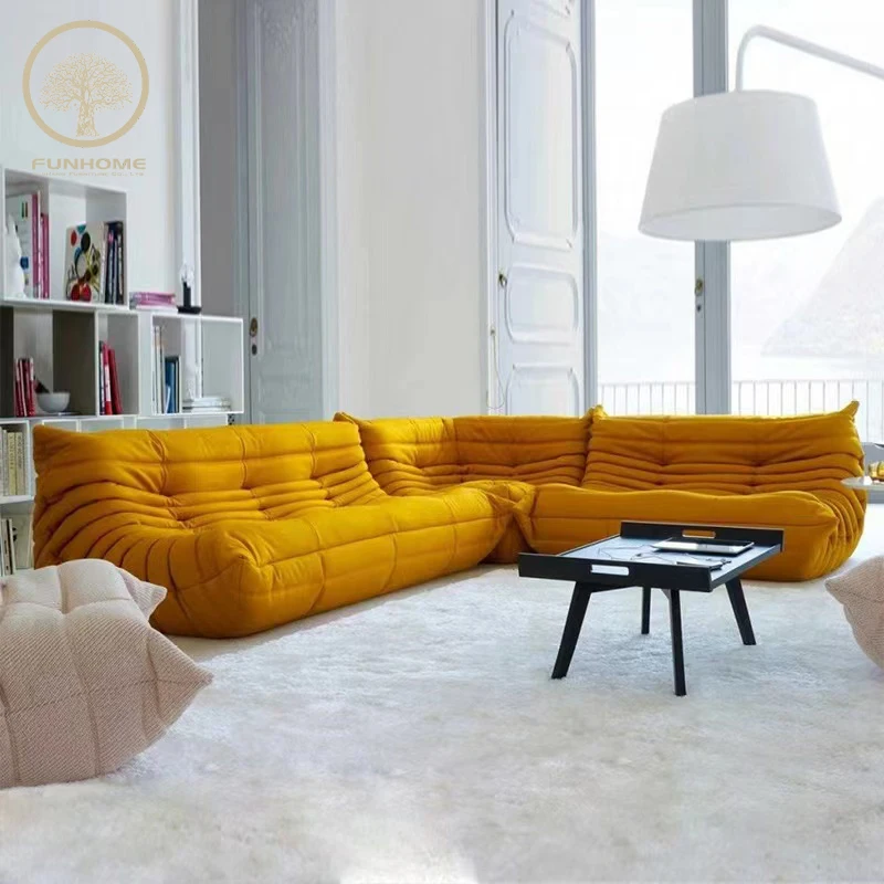 Modern White Fabric P[ouf Ottoman Bench Smart Sofa Chair