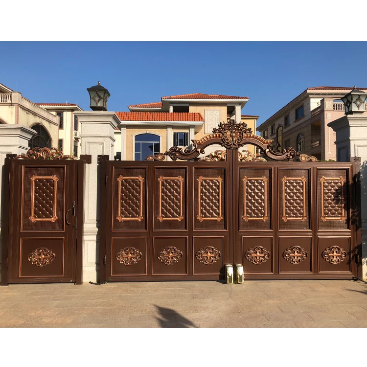 Chinese manufacturer aluminum art outdoor patio door garden villa door  aluminum   gate