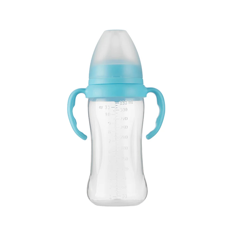 Factory custom Silicone Nipple milk bottle with cover The newborn feeding supplies PP milk bottle