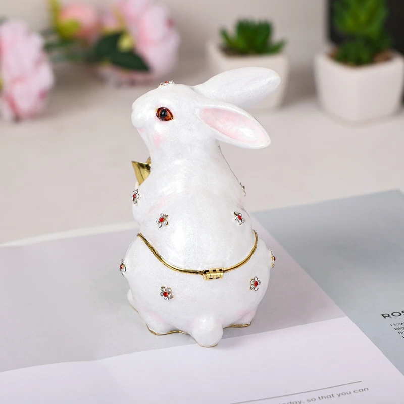 SHINNYGIFTS 2023 Новогодний подарок коробка для украшения животных кроликов эмалированная металлическая поделок оптовая продажа