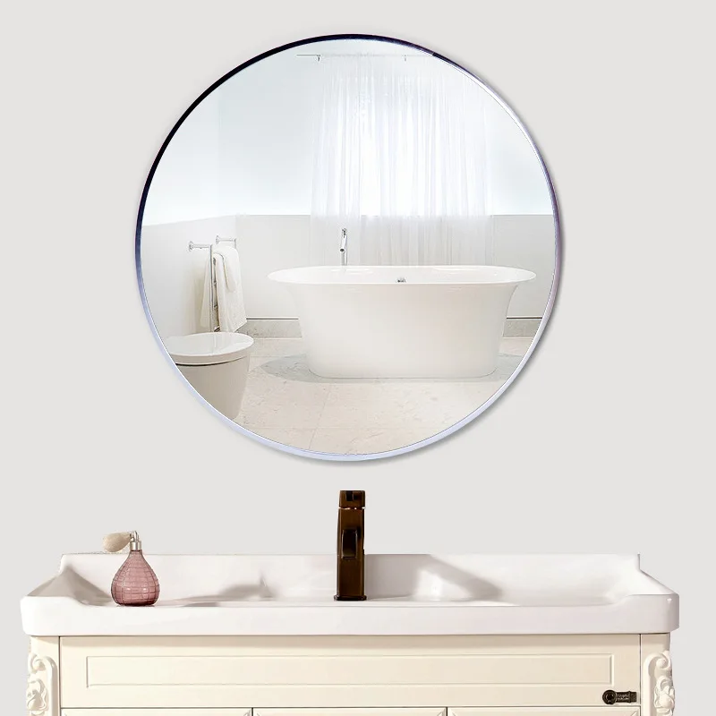 Wholesale vanity bathroom makeup wall decoration round decorative aluminum alloy mirror