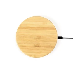 2021 Newest UFO Shape Wireless Charger Fashion Wood Bamboo Design Qi Fast Wireless Charger For Smartphone
