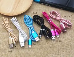 Ready To Ship Multiple Durable 1M Tiger Grain Nylon Braided Micro Data Cables Quick Charging Usb Cable