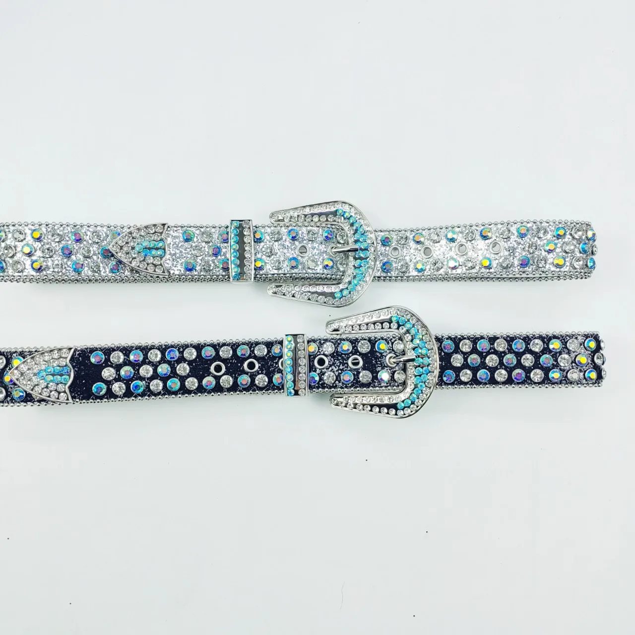 Fashion hot sale  rock  star big buckle leather rhinestone belt luxury designer women Bling Bling white diamond belts