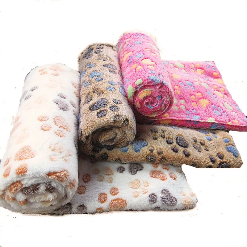 Soft Cute Warm Fluffy Fleece Flannel Dog Puppy Pet Pad Mat Throw Cover Blanket
