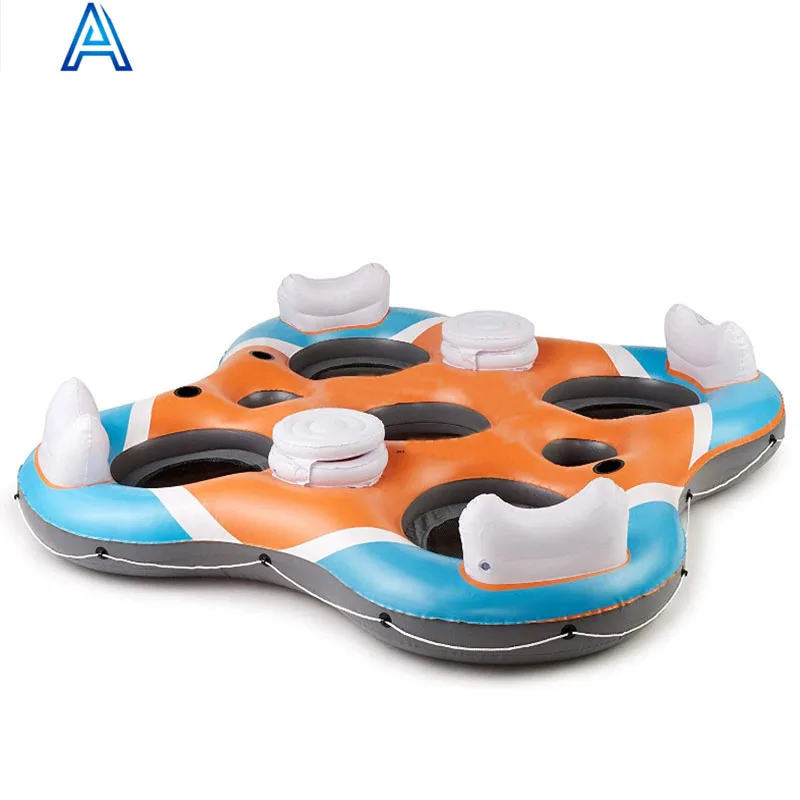 Durable environmental thickened PVC air blow inflatable pool water float tube towable float seat water ski tube boat toy