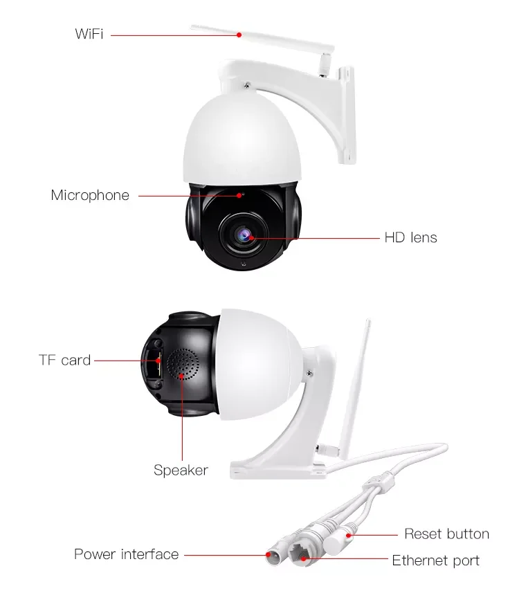 IP Camera Outdoor Surveillance 5MP network thermal camera CCTV Security wireless 360 degree security camera system ptz small