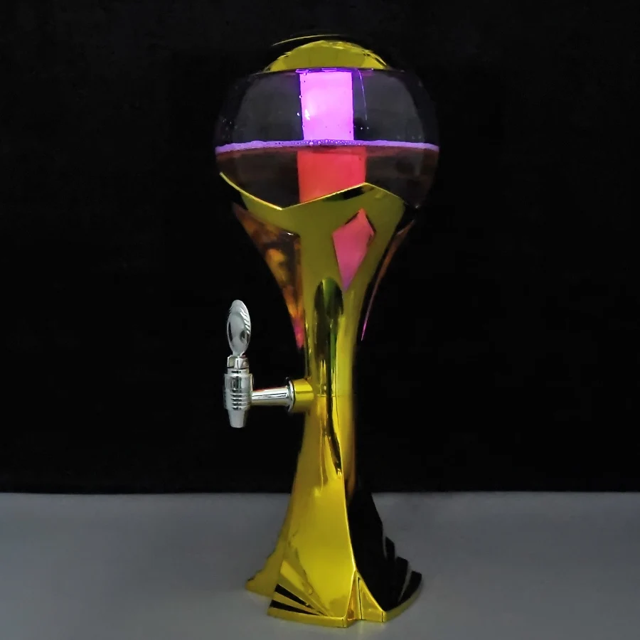 high quality bar 3 litres chang ice tube beer tower tap draft led light beer towerer plastic beer tower cooler