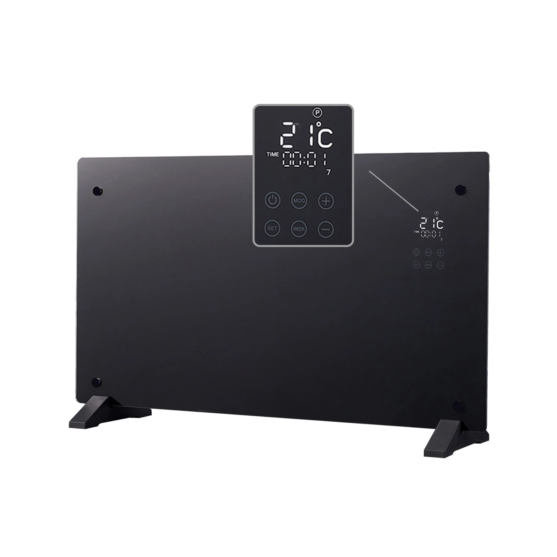 With WIFI Electrical Convection Heater Glass Panel Heater Infrared Heating Panel Wall Mounted Convector Heater Metal Waterproof