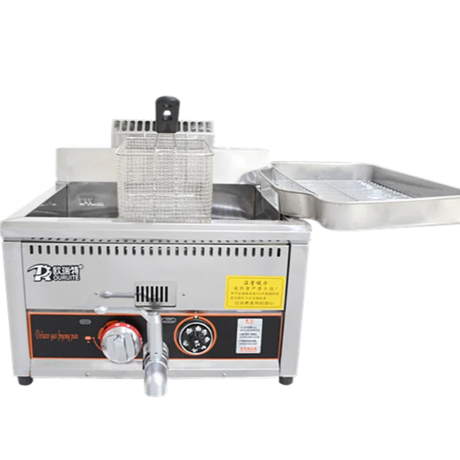 17L Snack Machine Single Tank  Commercial  Deep Fryer Gas, Gas Deep Fryer for Restaurant Kitchen Equipment