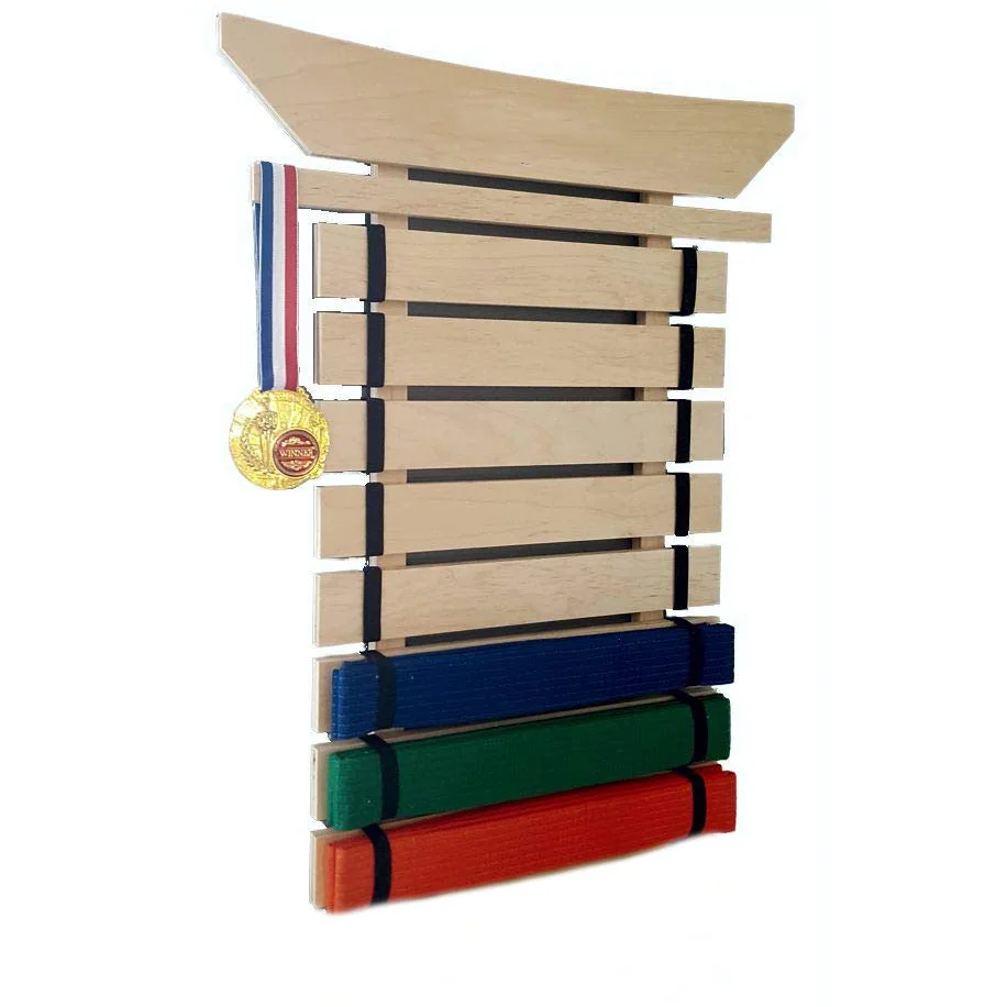 Martial Arts Belts Personalized Taekwondo Karate wooden Belt Display racks for 8 Belts