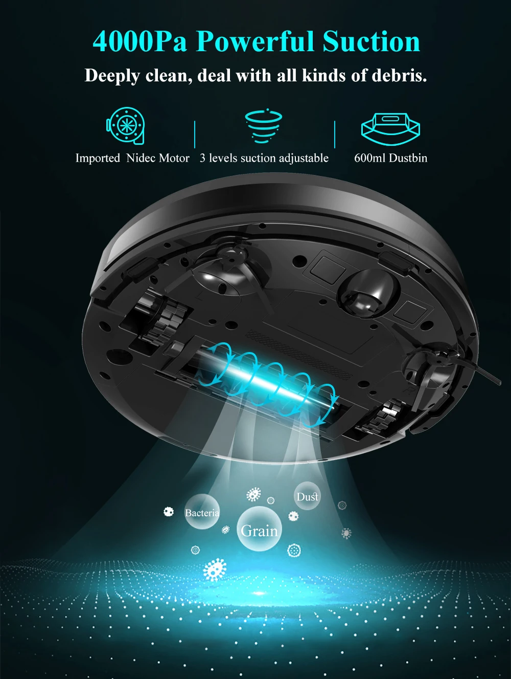 ABIR X8 Robot Vacuum Cleaner Sweep Wet Mopping Disinfection Run 150mins Automatically Charge Robot Vacuum Cleaner Mop