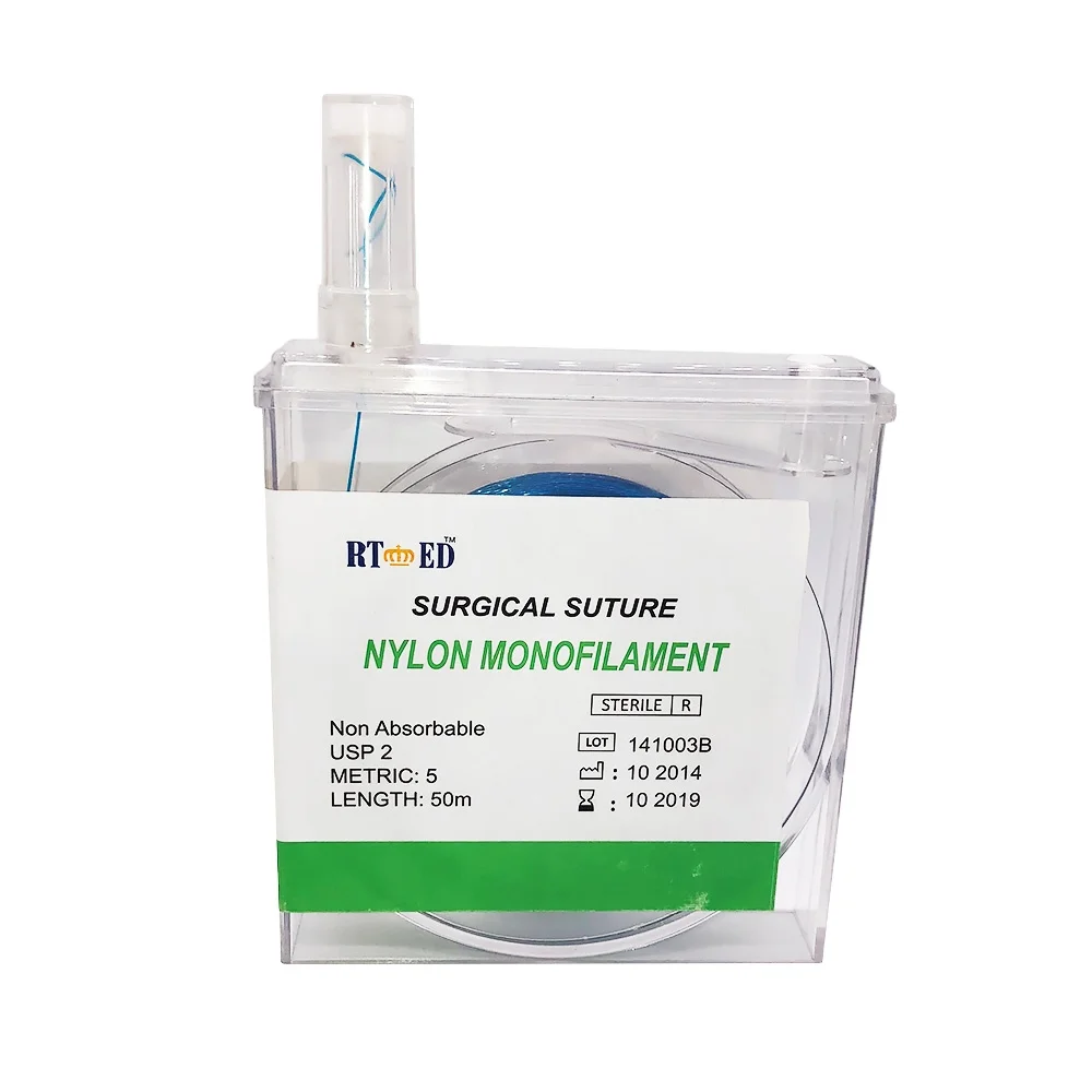
 Высококачественная одноразовая дешевая медицинская хирургическая неабсорбируемая кассета Шовной нити для ветеринарии  