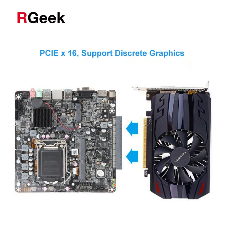 RGeek H110 LGA1151 PC PICO Mini ITX DDR4 материнская плата с PCIE X 16