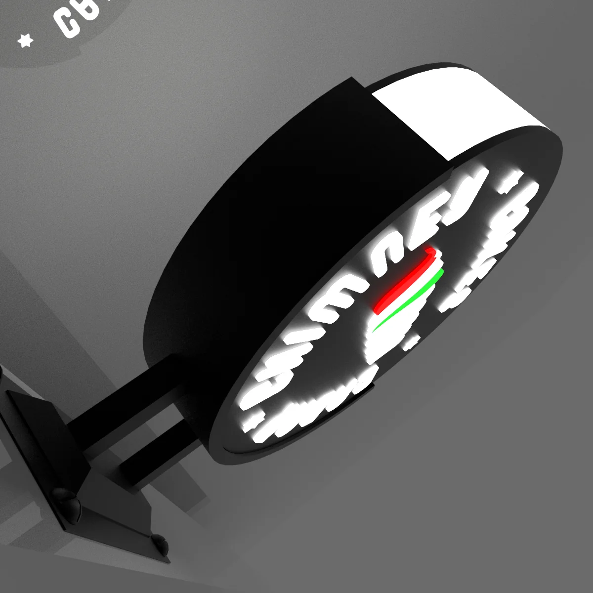 Custom Double Sided Lighting Circle Metal Light Box 3d Signboard Light Box For Drink Shop/Ice Cream Shop/Dessert Shop