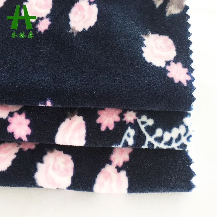 Mulinsen Textile Shaoxing Super Soft Flower Designs Printed Stretch Velvet Fabric Factory