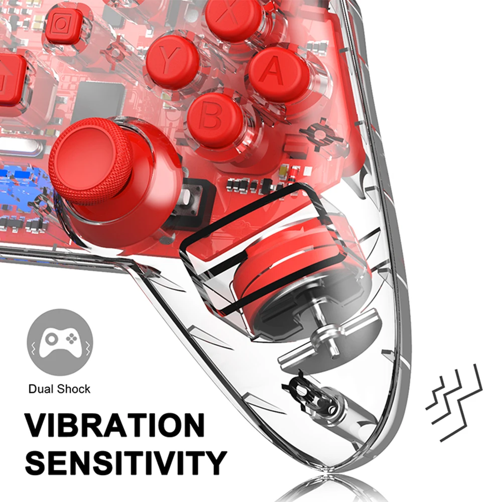 Wireless Transparent Pro Controller gamepad controller console mobile joystick Remote with Vibration Console