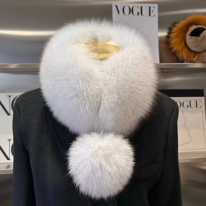 2023  New arrival  winter  fox  fur  scarf  fashion  scarf    real   fox  fur  scarf  for women