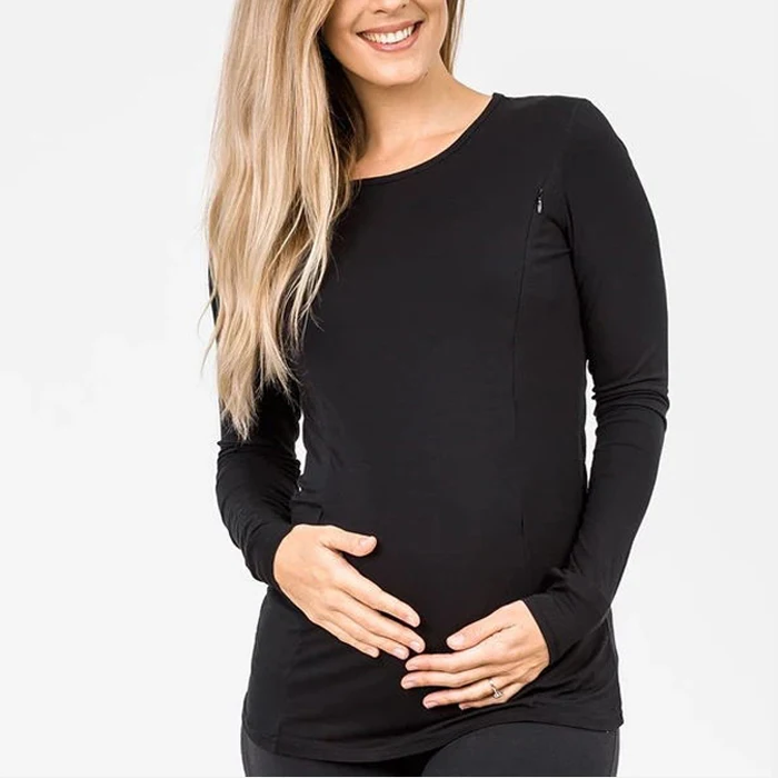 Custom Long Sleeve Womens Pullover Top Maternity Nursing Sweatshirt