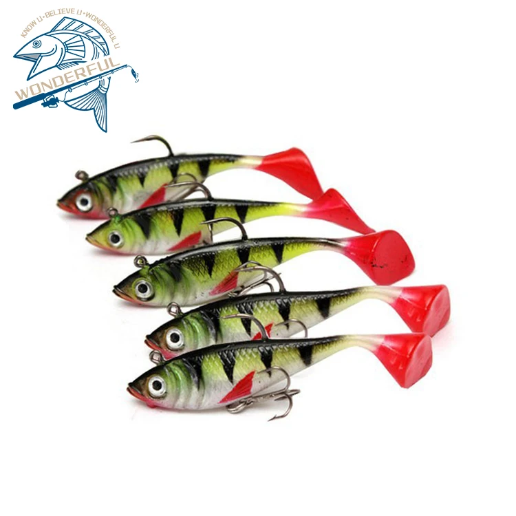 10g 70mm PVC Bionics Swim Baits Jigging Wobblers Lead Long T Tail Fishing Lead Soft Lure Shad