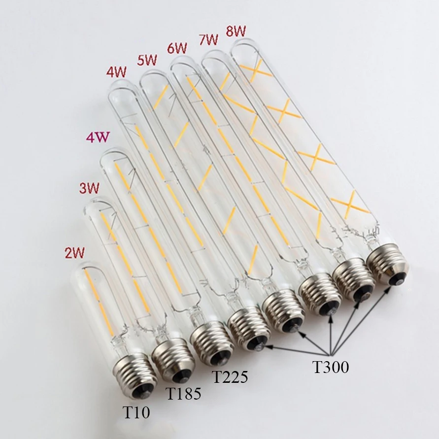 E26 E27 B22 Vintage LED Filament Edison Bulb 2W 3W 4W 5W 6W 7W 8W T10 T30 T185 T225 T300 Tube Light Retro Filament Bulb LED Lamp