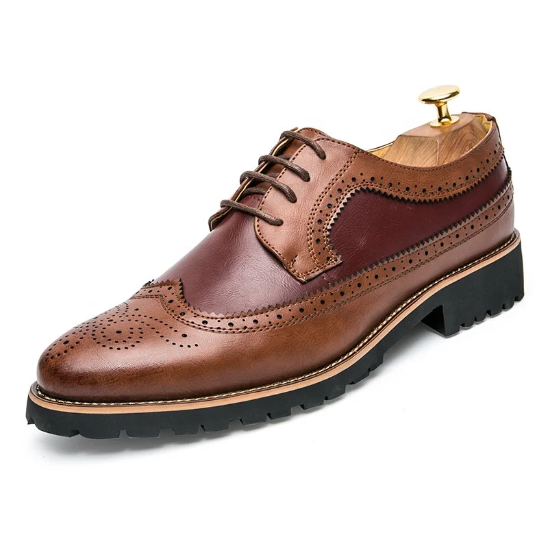 
Men Brogue Formal Shoes Low Top British Wedding Mens Fashion Cheap Flats 