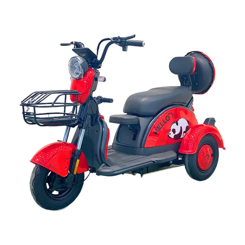 3 wheel folding portable scooter electric tricycle for adults with front baskets