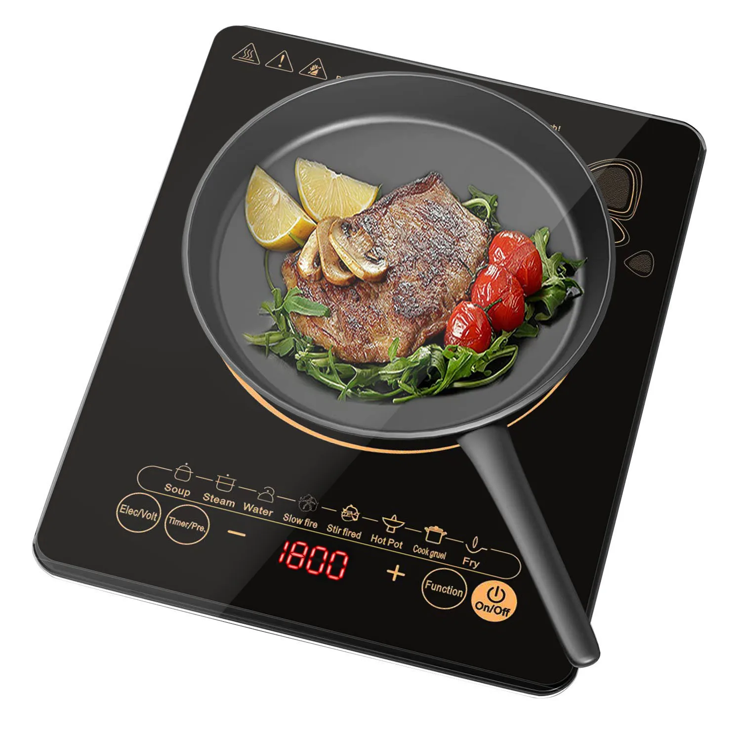Best 2024 Induction Cooktop, 1800W Fast Heating Portable Hot Plate, 9 Power Levels Induction Burner  induction cooker