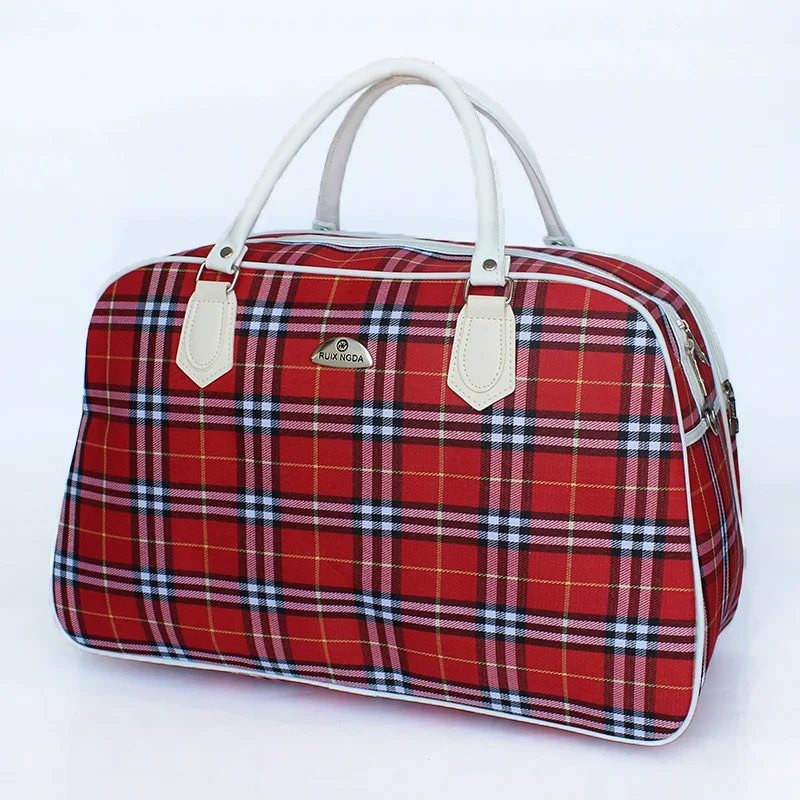 DB097 Business classic pu plaid men hand luggage bags waterproof small large travel bag suitcase travelling bags