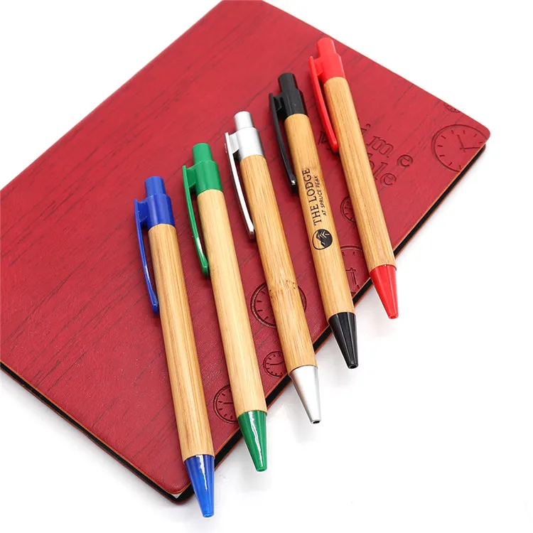 bamboo writing pen wooden pen stand Environmental marker pen