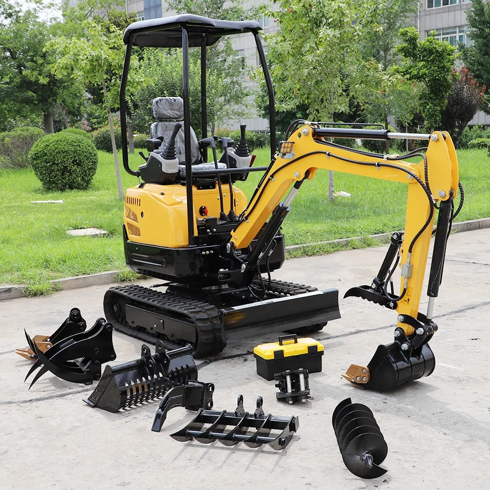 INFRONT Earth-moving machinery Vibrate Hammer Hydraulic Post Pile Driver Skid Steer Post Driver for 1ton 2 ton Mini Excavator
