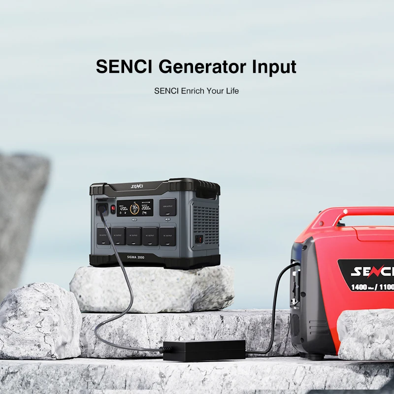 Senci 2kw 1843wh lifepo4 Batteries S series Portable Power Station Wireless Charging power supply multifunction