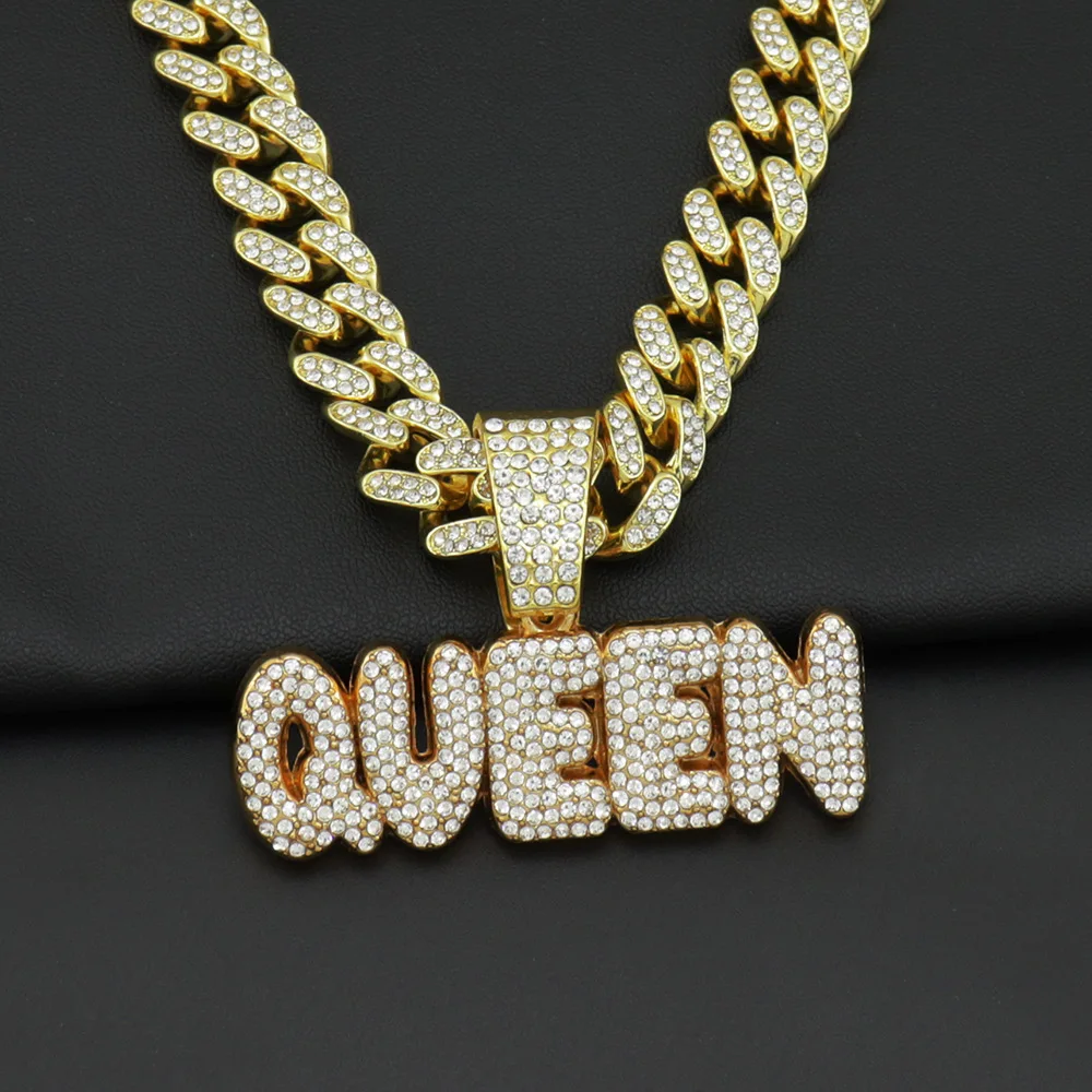 Hip Hop watch gift set 1000 Number Pendant Necklace with 13mm Crystal Cuban Chain Iced Out watch for men Fashion Jewelry sets