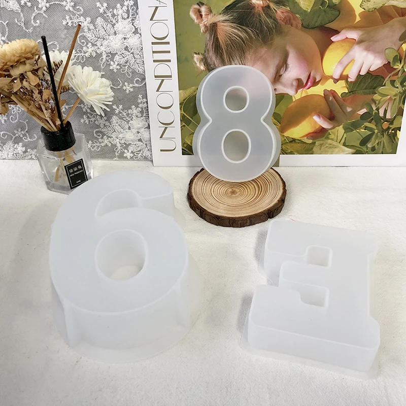 4.7 inch Silicone Baking Cake Pans 0-8 Number Letter Cake Pan Mold Baking Silicone Molds Sets for Birthday Wedding Anniversary