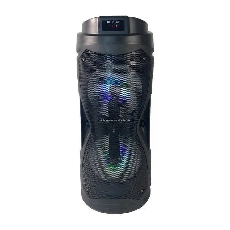 KTS Portable Powered Karaoke Double 6.5 Inch Blue Tooth Party Speaker with with TWS, FM, USB, factory price