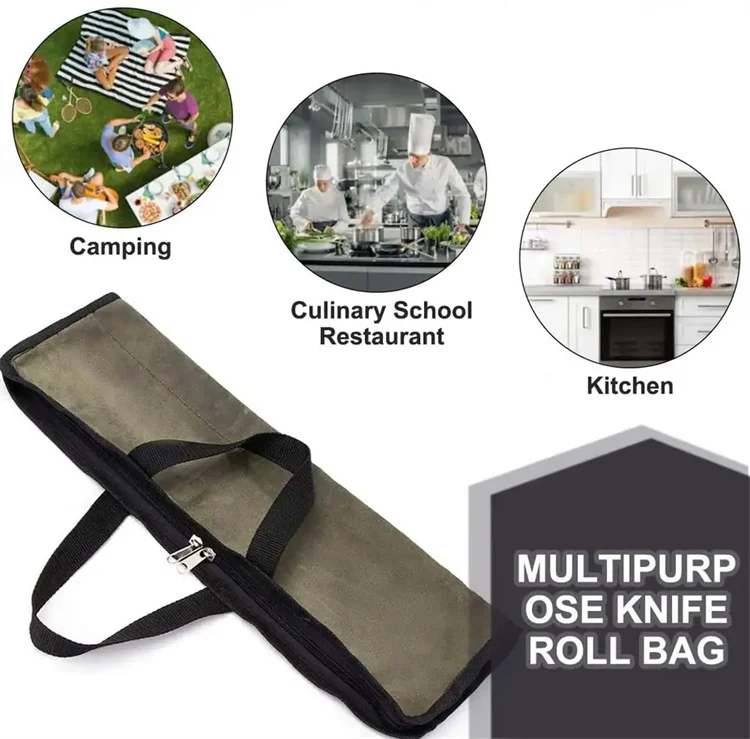 Portable Kitchen Storage Bag Carrying Knife Holder Multifunction Chef Knife Roll Tool Bags