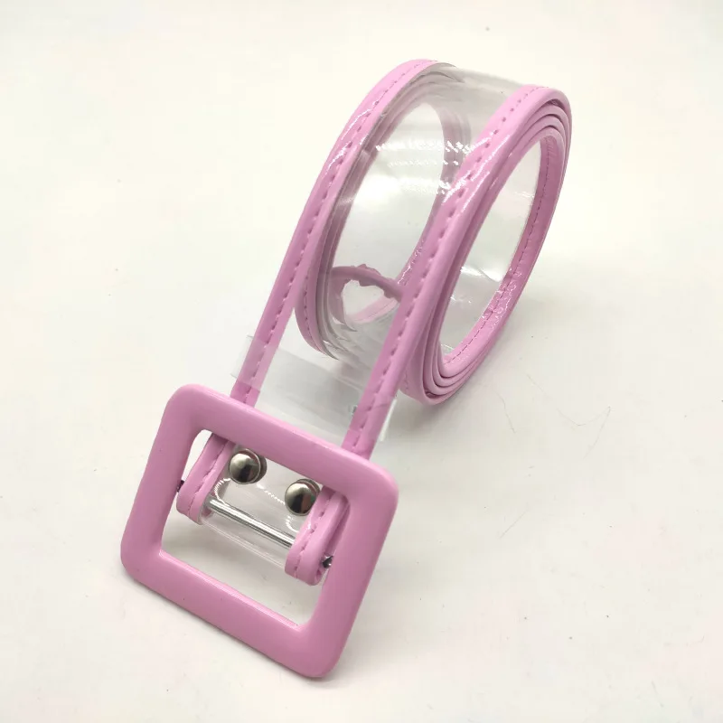 Женский Пластиковый поясной ремень для девочек, прозрачный Желейный прозрачный пояс с пряжкой без язычка, ремень из ПВХ с закрытой пряжкой