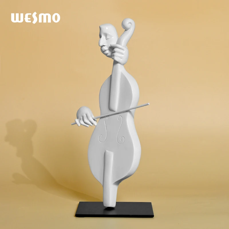 Nordic Hot Sale Abstract Sculptures Decoration for Home Other Home Decor Elegant Cellist Resin Tabletop Ornament