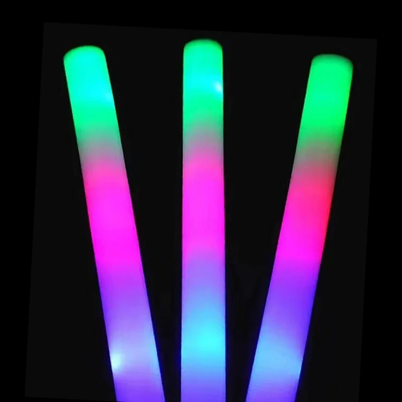 Colorful LED Support Luminous Wands New Custom Printed RGB Luminous Foam Stick Parties Weddings Concerts Bars Shows