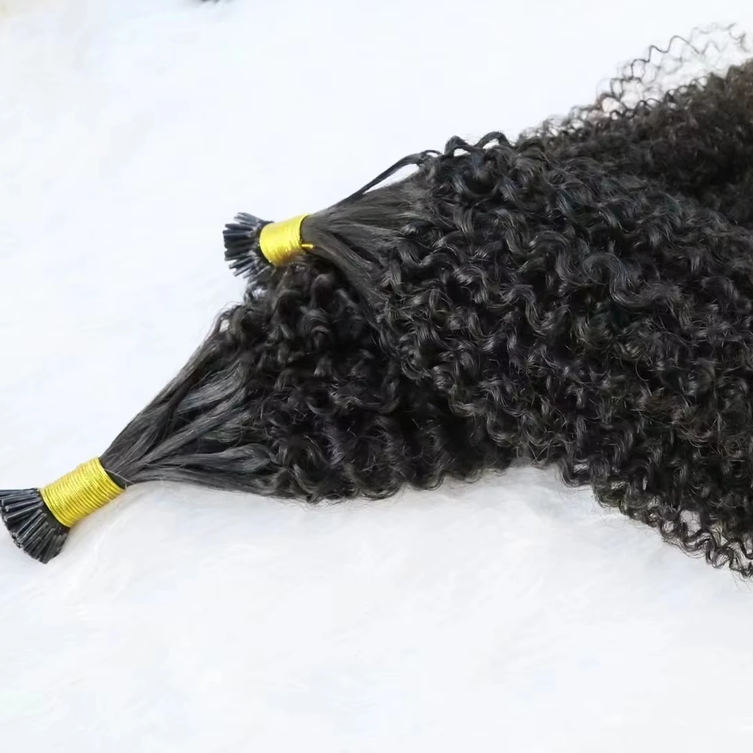 Raw curly i tip reviews 14-26 inches silky straight i tip hair extensions wholesale i tip  hair extensions human hair