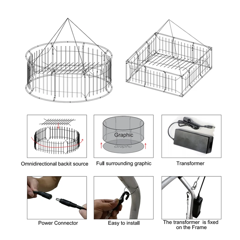 Professional Custom Hanging Fabric Aluminum Tube Lightbox Trade Show Displays Led Backlit Poster Frame Light Box For Exhibition